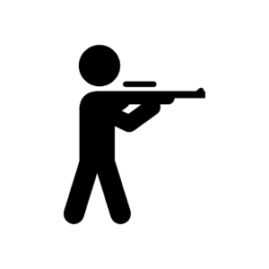 man holding a rifle icon