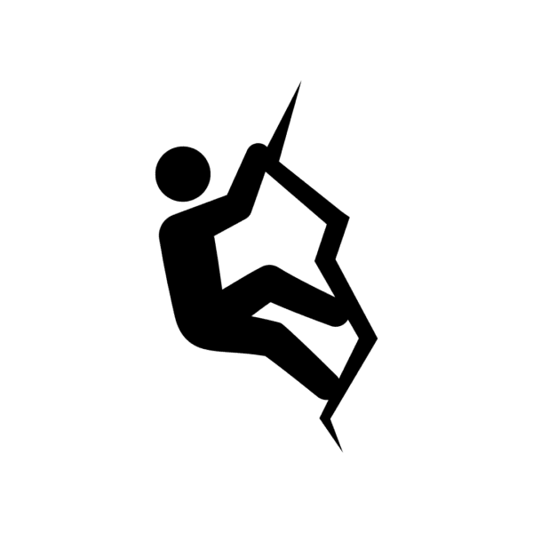 man rock climbing icon
