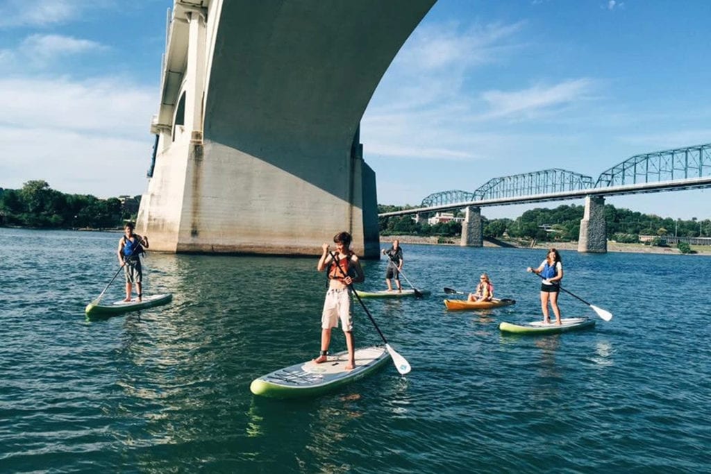Paddle boarding on the Tennessee River