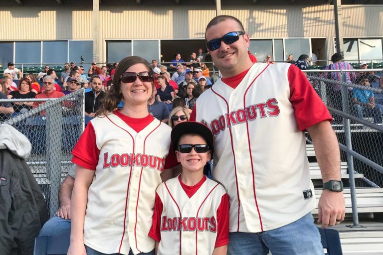 Family at at Lookouts Baseball Game