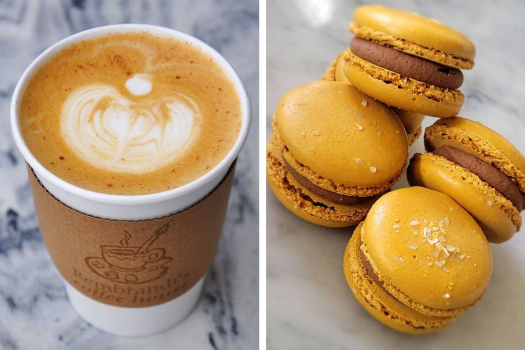 coffee and macaroons from Rembrandt's Coffee House in Chattanooga