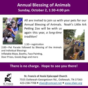 Annual Blessing of the Animals at St. Francis of Assisi Episcopal Church