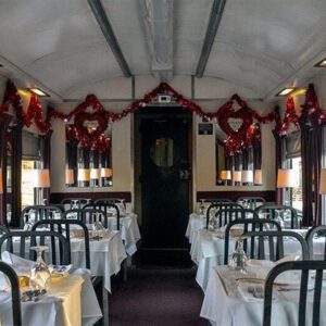 Inside the train car for TN Valley Railroad Valentines dinner