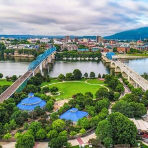 Arial view of Coolidge Park
