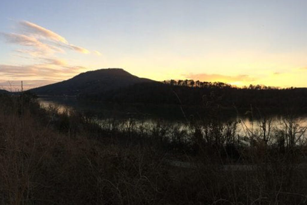 View of sunset over lookout mountain is one of the best Chattanooga walking spots