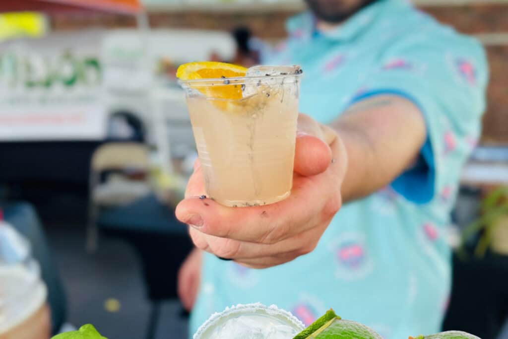 Bartender handing out a margarita at the Margarita Festival event this August in Chattanoga