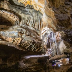 A picture of a cave entrance at Ruby Falls.