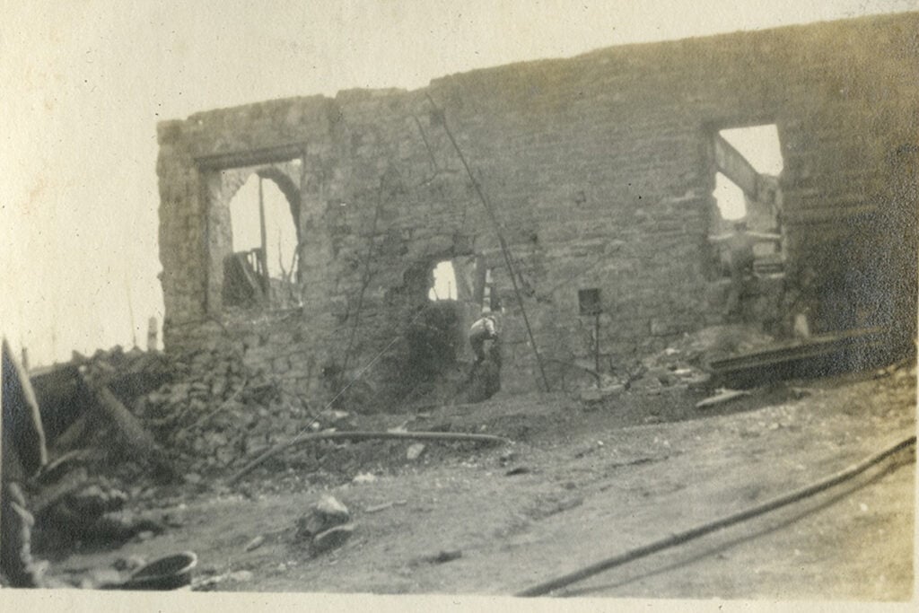 pitcture of the rubble caused by a fire at the incline railway upper station