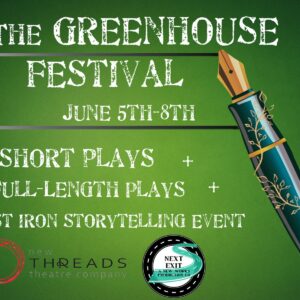 green house festival logo with a green background