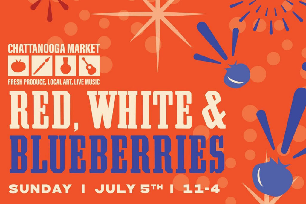 red, white, & blueberries event