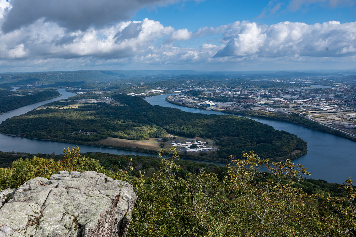 TN river gorge photo from mountain