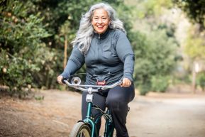 Older Woman Biking